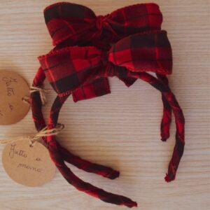 Tartan headband no.5 with bow