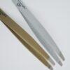 Pinzette inox punta obliqua linea oro e argento - immagine 2