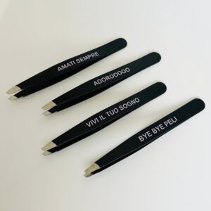 Pinzette inox punta obliqua love yourself