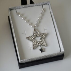 COLLANA STELLA BRILLANTINI ACCIAIO