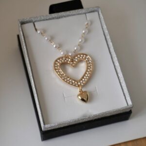 COLLANA CUORE BRILLANTINI ORO