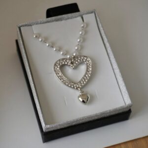 COLLANA CUORE BRILLANTINI ACCIAIO