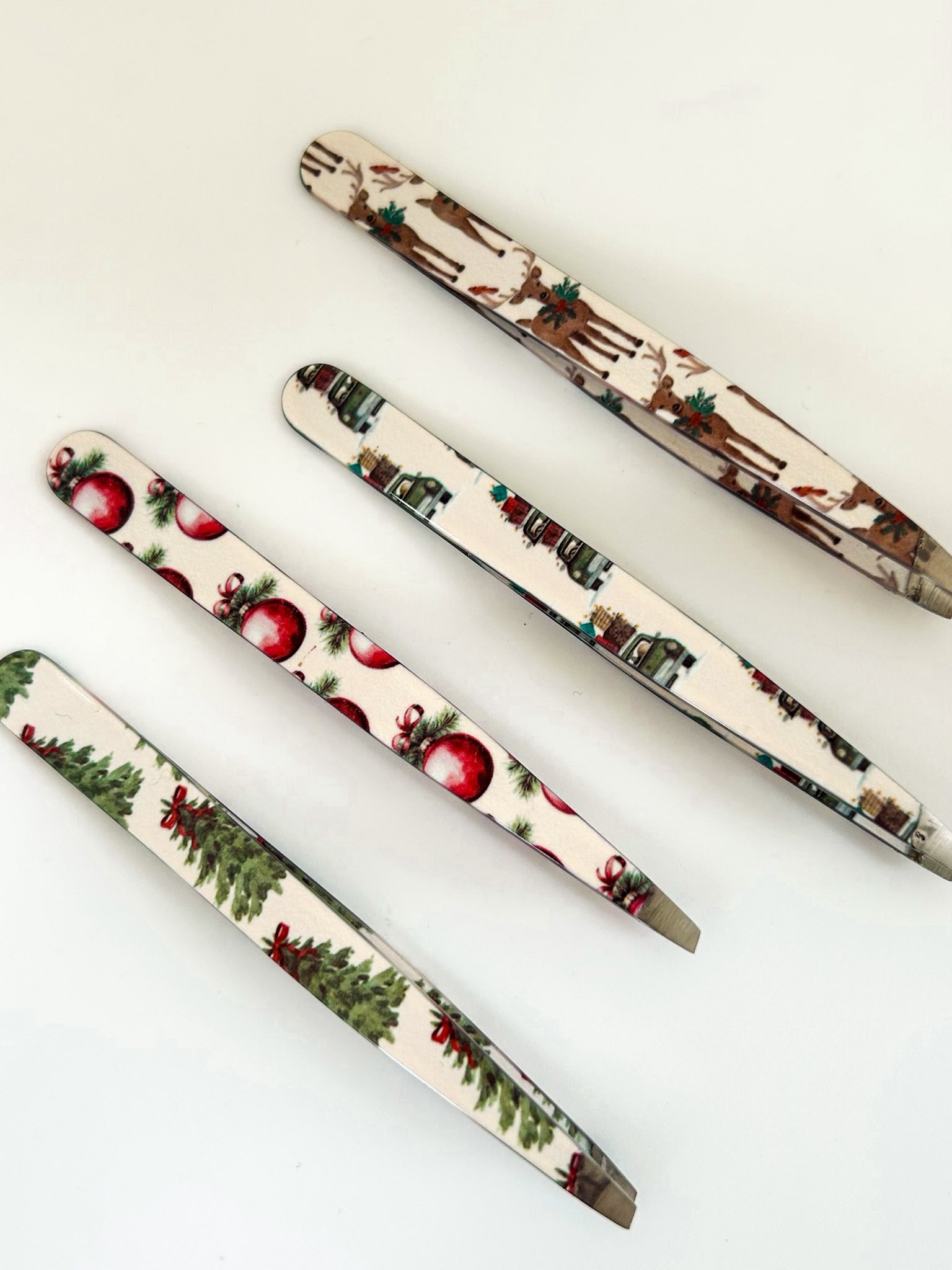 PINZETTE INOX PUNTA OBLIQUA LINEA MAGICO INVERNO - immagine 2